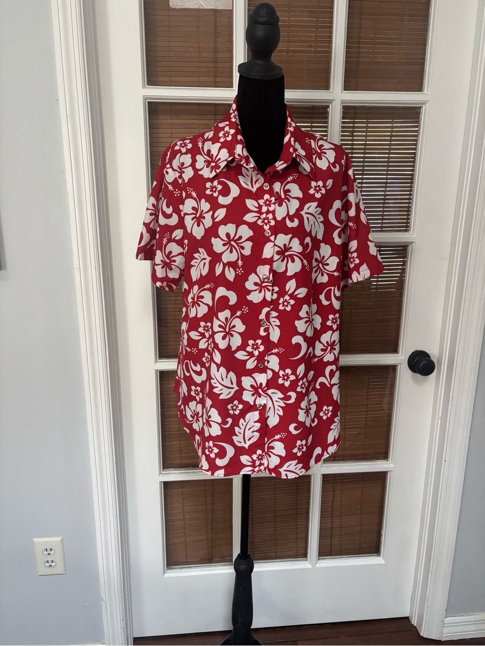 Vintage Hawaiian Floral blouse size XL
